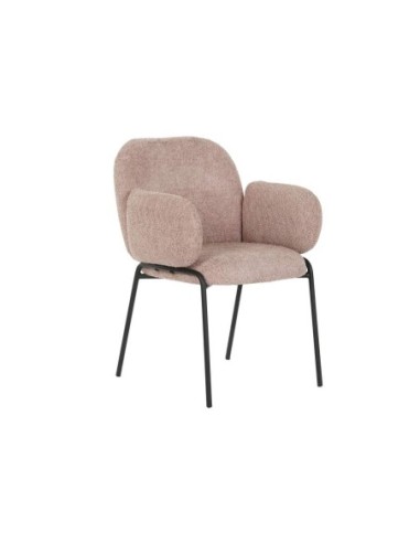 Silla Poliester Metal 60x62x88 Boucle Rosa (Pack De 2 Uds)