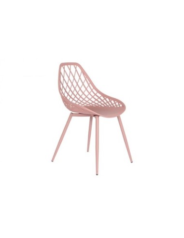 Silla Pp Metal 48,5x55x83,5 Coral  (Pack De 4 Uds)