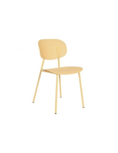 Silla Pp Metal 51,5x46x79 Amarillo (Pack De 4 Uds)