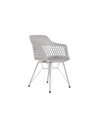 Silla Pp Metal 57x57x80,5 Gris Claro (Pack De 2 Uds)