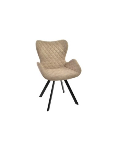 Silla Pu Metal 50x60,5x83 Beige (Pack De 2 Uds)