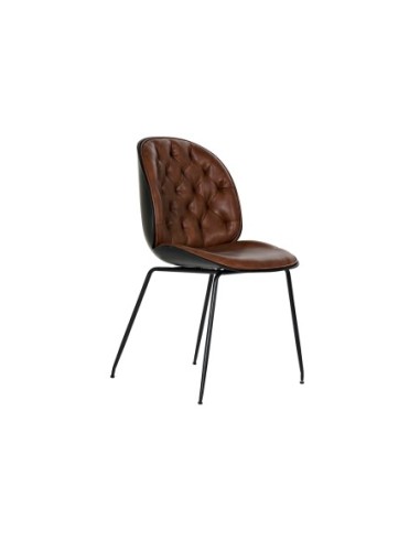 Silla Pu Metal 54,5x54x86 Marron (Pack De 2 Uds)