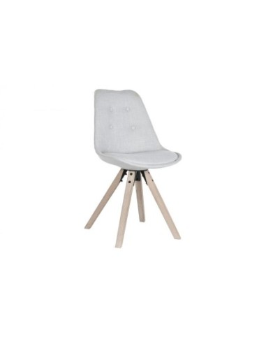 Silla Roble Poliester 48x55x84 Gris Claro (Pack De 2 Uds)