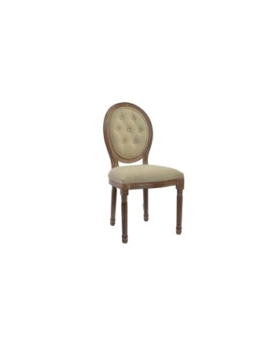 Silla Rubberwood Lino 48x46x96 Beige (Pack De 2 Uds)