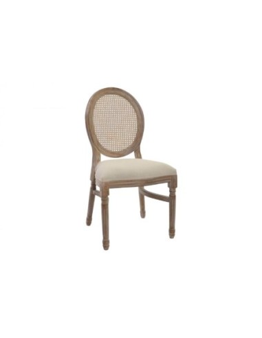 Silla Rubberwood Lino 50x46x96 Rejilla Beige (Pack De 2 Uds)