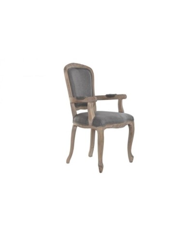 Silla Rubberwood Poliester 57x57x94 Gris Oscuro (Pack De 2 Uds)