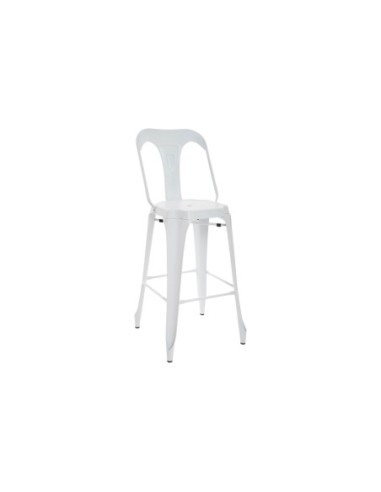 Taburete Metal 44x48x113 Respaldo Blanco (Pack De 2 Uds)