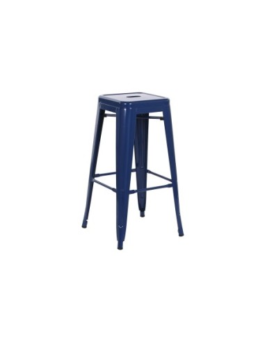 Taburete Metal 46x46x76 Azul (Pack De 4 Uds)