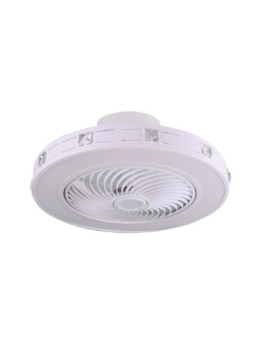 Ventilador DC KAIROS blanco, 5 aspas, 72W LED 3000-6000K, Al.19xD.50cm