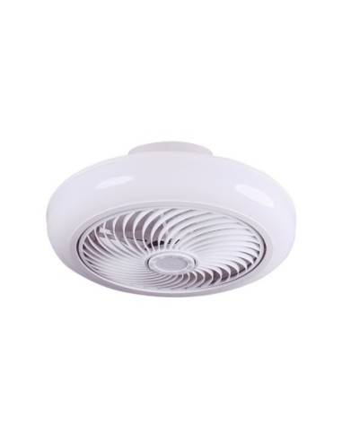 Ventilador DC MYKONOS blanco, 5 aspas, 72W LED 3000-6000K, Al.19xD.46cm