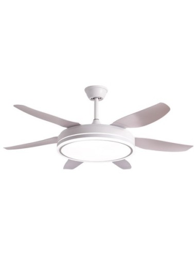 Ventilador DC ORION blanco, 6 aspas, 72W LED 3000|4000|6000K, Al.35xD.132/50cm