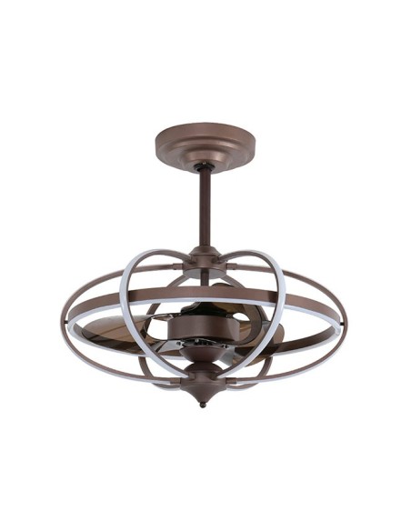 Ventilador DC IMBAT marrón, 3 aspas, 152W LED 3000|4000|6500K, Al.55xD.65cm