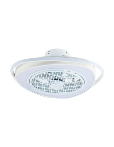 Ventilador AC GENEVA blanco, 5 aspas, 70W LED 3000-6500K, Al.23xD.53,5cm