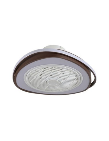 Ventilador AC GENEVA marrón, 5 aspas, 70W LED 3000-6500K, Al.23xD.53,5cm