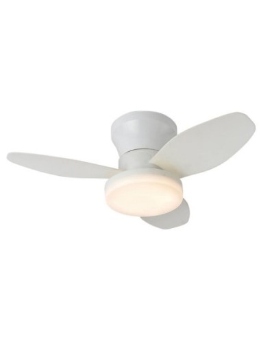 Ventilador DC TAUROS blanco/blanco, 3 aspas, 48W LED 3000|4000|6000K, Al.18xD.70cm