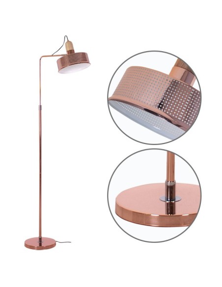 Lámpara de Pie ANUSCA 1xE27 L.25xAn.53xAl.160cm Cobre