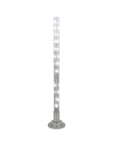 Lámpara de Pie MÁRCIA 24xG4 12V Al.151xD.26cm Metal+cristal Transparente/Niquel