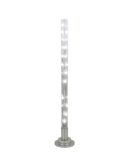 Lámpara de Pie MÁRCIA 24xG4 12V Al.151xD.26cm Metal+cristal Transparente/Niquel