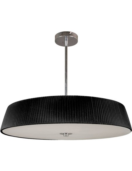 Lámpara de Techo ASTRID grande 6xE27 Al.Reg.xD.60cm Negro/Cromo