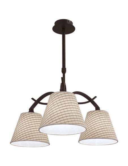 Lámpara de Techo GRANADA 3xE14 Al.Reg.xD.47cm Marron/Beije
