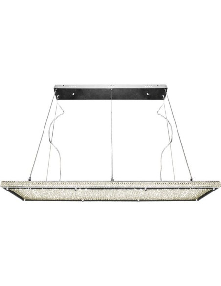 Lámpara de Techo VARSÓVIA 1x68W LED 5400lm L.120xAn.30xAl.Reg.cm Transparente/Cromo