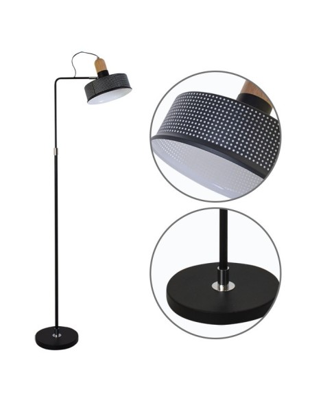 Lámpara de Pie ANUSCA 1xE27 L.25xAn.53xAl.160cm Negro