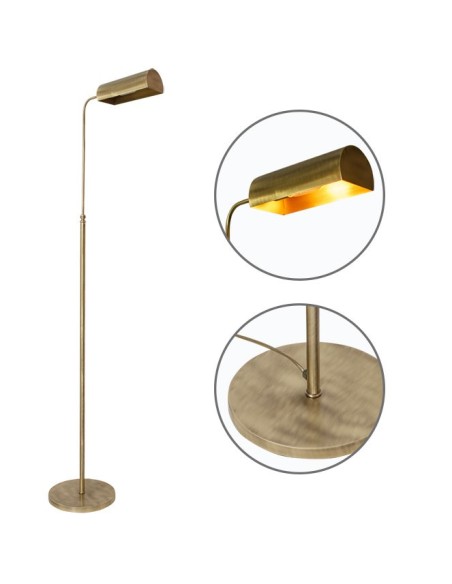 Lámpara de Pie SPACE redondo 1xE27 L.25xAn.34,5xAl.Reg.cm Cuero