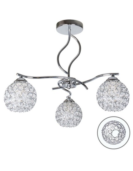 Lámpara de Techo Balbina 3xE27 Al.39xD.45cm Cromo