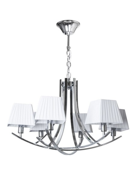 Lámpara de Techo INDIANA 6xE14 Al.Reg.xD.70cm Blanco/Cromo