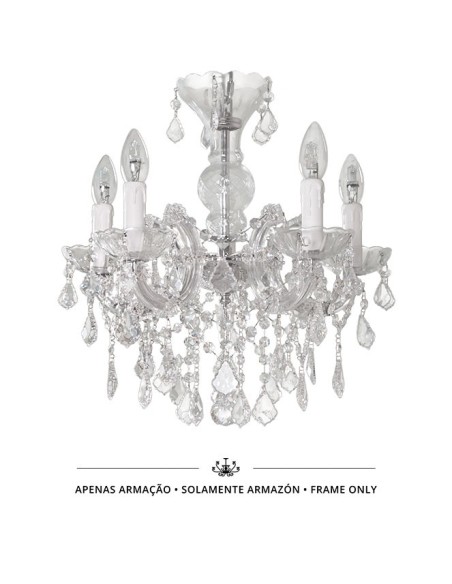 Lámpara de techo M.TERESA 5xE14 cromo (solo armazón sin cristales)