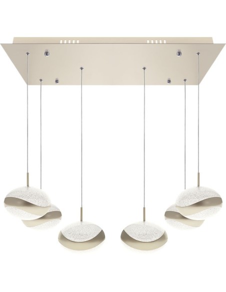 Lámpara de Techo PLANETT 6x8W LED 3600lm 3300K L.65xAn.30xAl.Reg.cm Champanhe