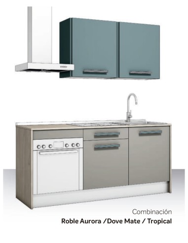 Conjunto Cocina Roble Aurora / Dove... Conjunto Cocina Roble Aurora / Dove...