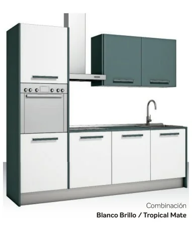 Conjunto Cocina Blanco Brillo / Tropical Mate