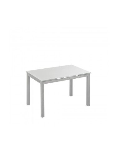 Mesa Bisbe Extensible Blanca Chasis Gris