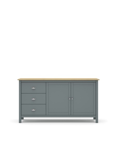 Aparador Misti (2 puertas 3 cajones) Verde Kaki 444c/Roble