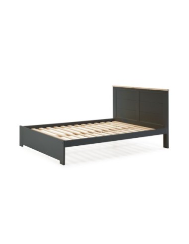 Cama Akira 140x190 Gris Ant/Cera Blanca C/Sm