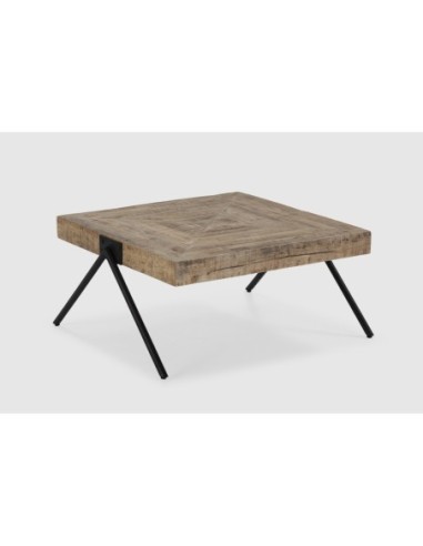 Mesa Centro Indra Madera Mango Natural Pata Metal