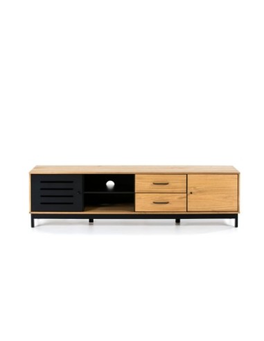 Mueble Tv Alessia 1p2n2c1p Cera Negro