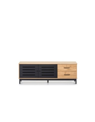 Mueble Tv Alessia (2 puertas 2 cajones) Cera Negro