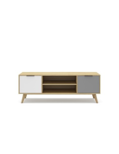 Mueble Tv Elfa 2p2h Roble/Gris Claro/Blanco