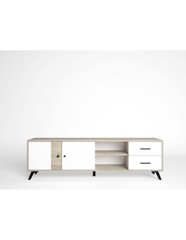 Mueble Tv Sahara (2 puertas 2 cajones)2h Sahara/Blanco Mate (14557)