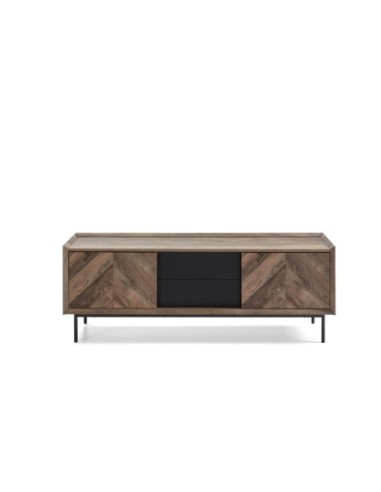 Mueble Tv Utah (2 puertas 2 cajones) Roble/Negro