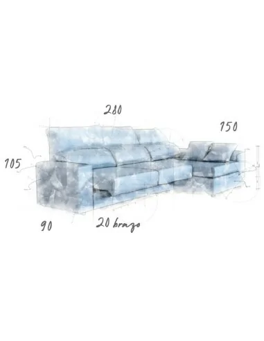 Chaiselongue Hazel Medidas Chaiselongue Hazel Medidas