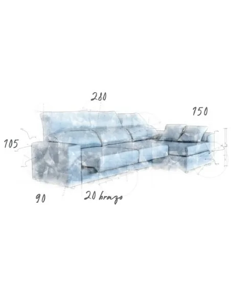 Chaiselongue Hazel Medidas Chaiselongue Hazel Medidas