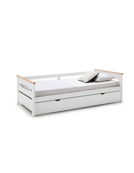 Cama Nido Elisa-3 90x190 Blanco/Natural C/Sma