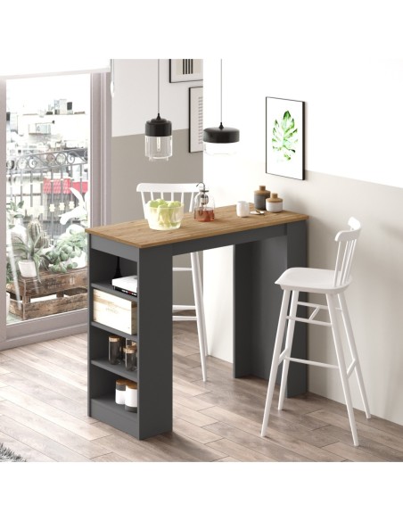 Mesa Bar Peru Antracita/Sepet 4 Estantes