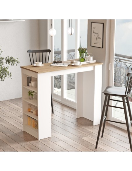 Mesa Bar Peru Blanco/Sepet 4 Estantes