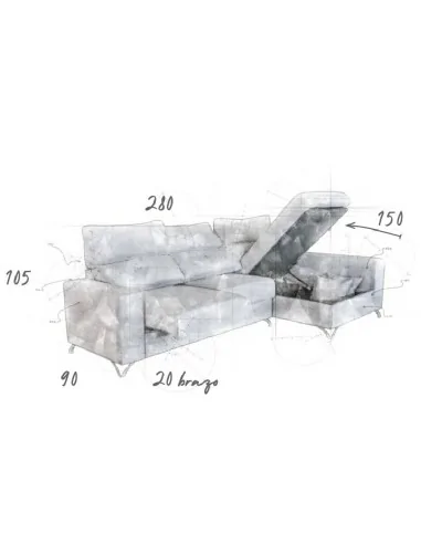 Chaiselongue Samira Medidas Chaiselongue Samira Medidas