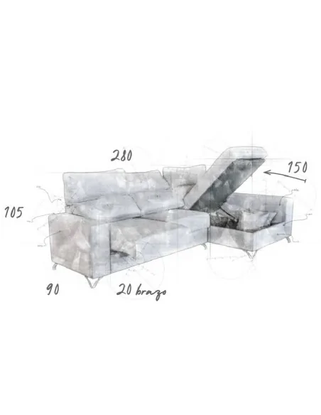 Chaiselongue Samira Medidas Chaiselongue Samira Medidas