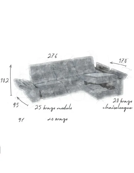 Chaiselongue Jean Medidas Chaiselongue Jean Medidas